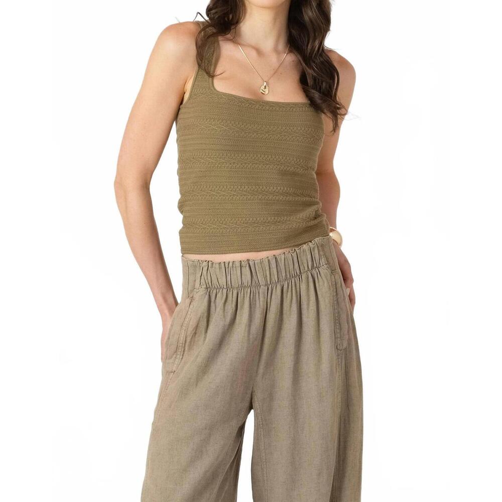 NEW DEX CLOTHING square neck textured tank in dusty sage